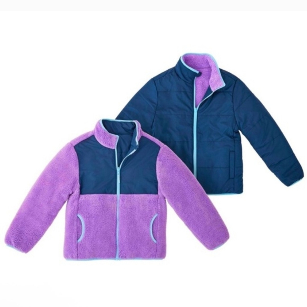 Member’s Mark Girls Reversible Jacket – Purple & Navy – Size 6/7